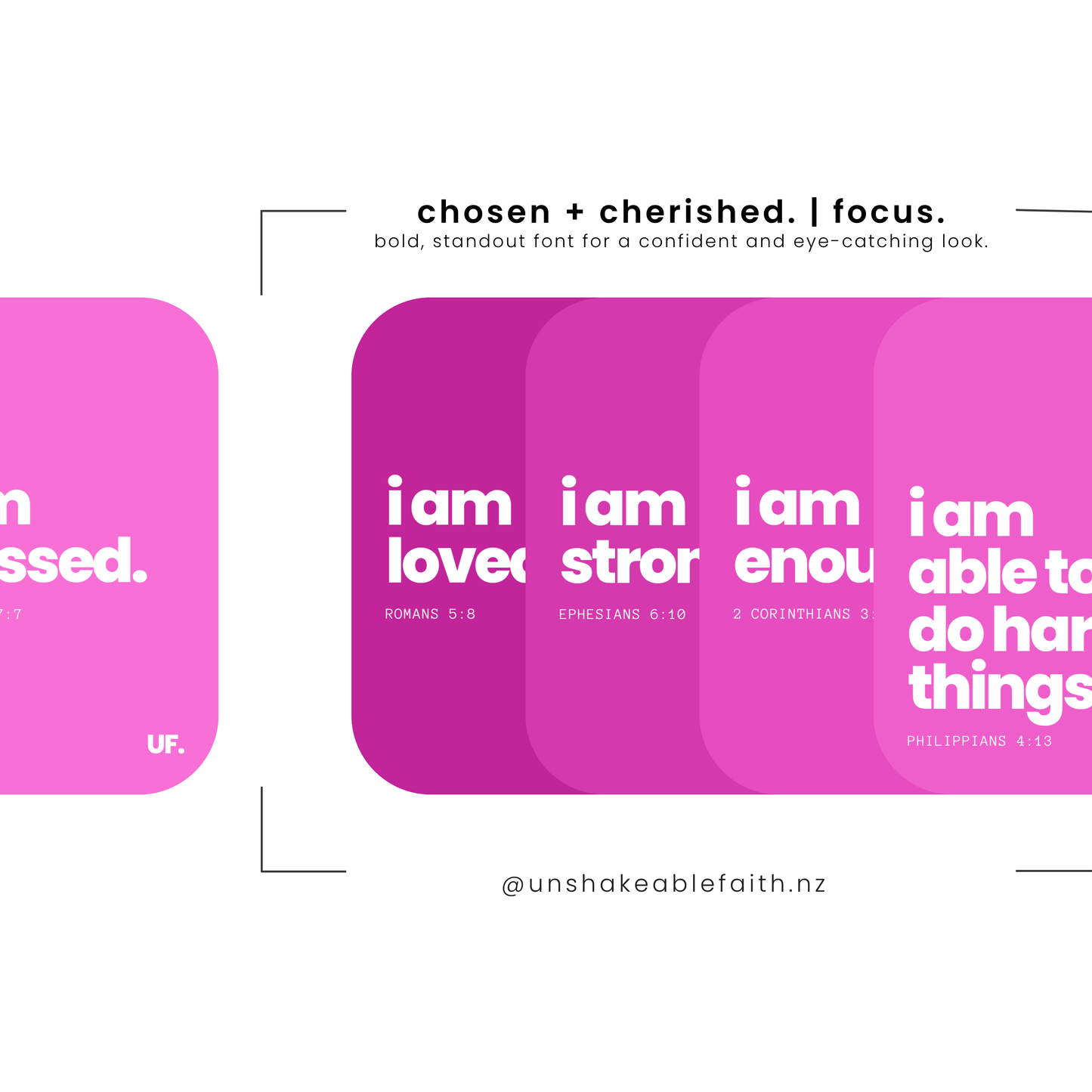 my identity in him bible affirmation cards. // chosen + cherished.