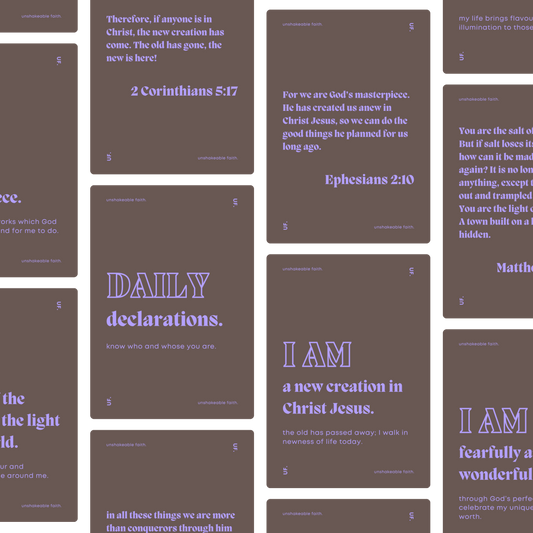 daily declarations // bible affirmation cards.