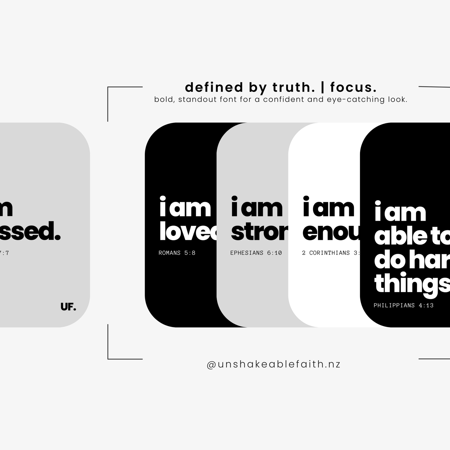 my identity in him bible affirmation cards. // defined by truth.