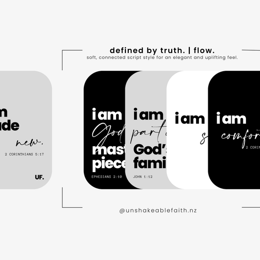 my identity in him bible affirmation cards. // defined by truth.