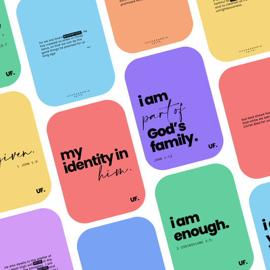 my identity in him bible affirmation cards. // joyful truth.