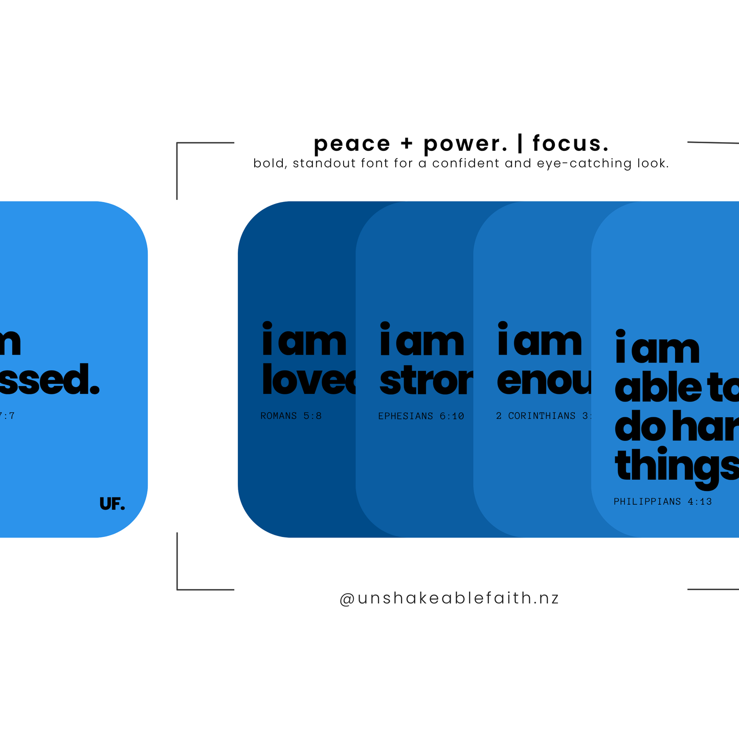 my identity in him bible affirmation cards. // peace + power.