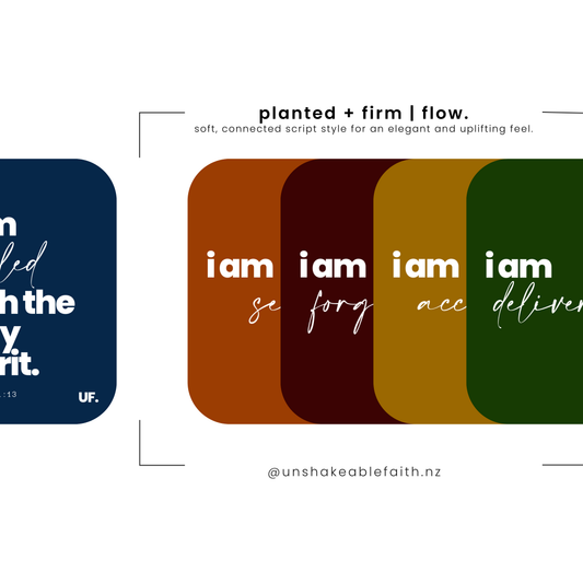 my identity in him bible affirmation cards. // planted + firm.