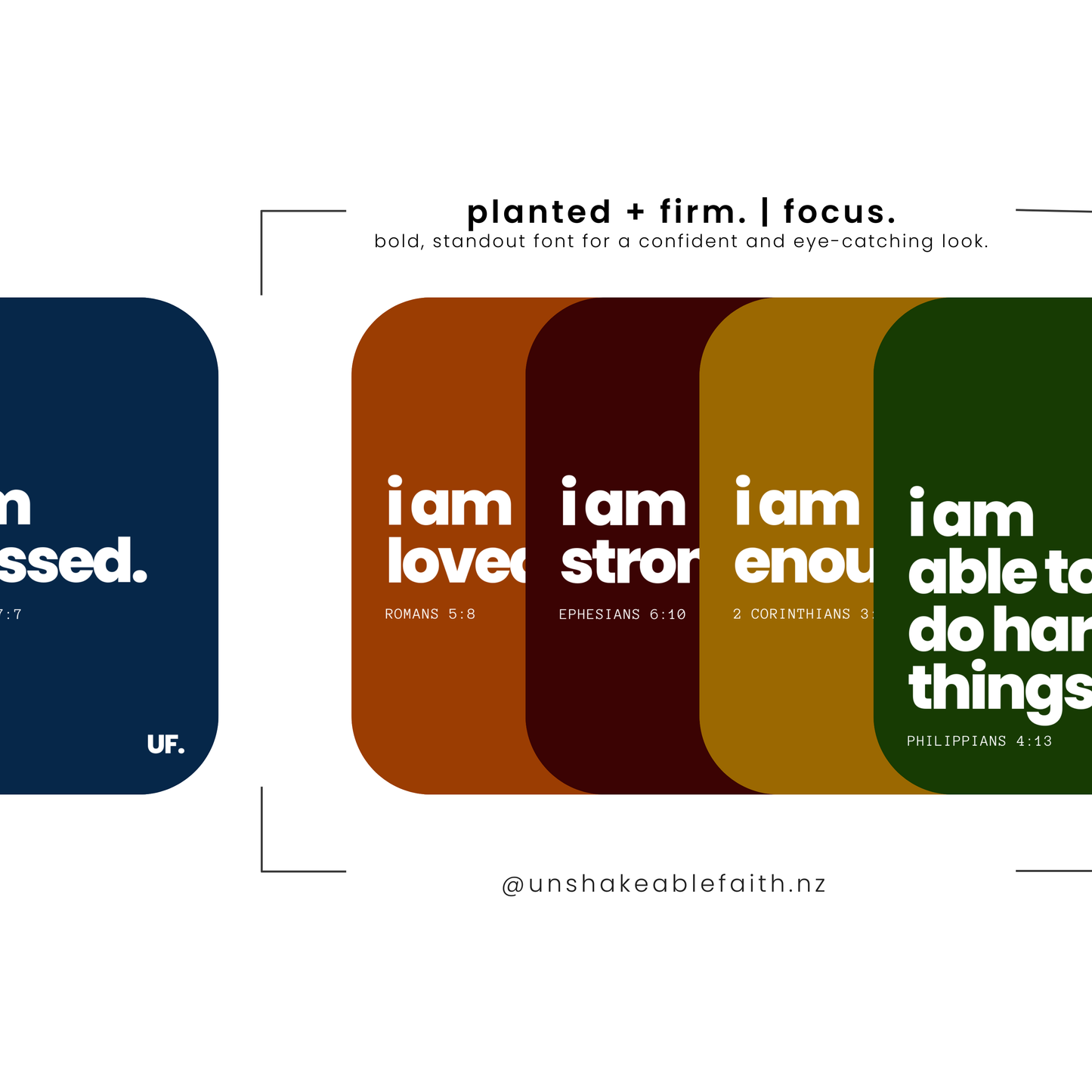 my identity in him bible affirmation cards. // planted + firm.