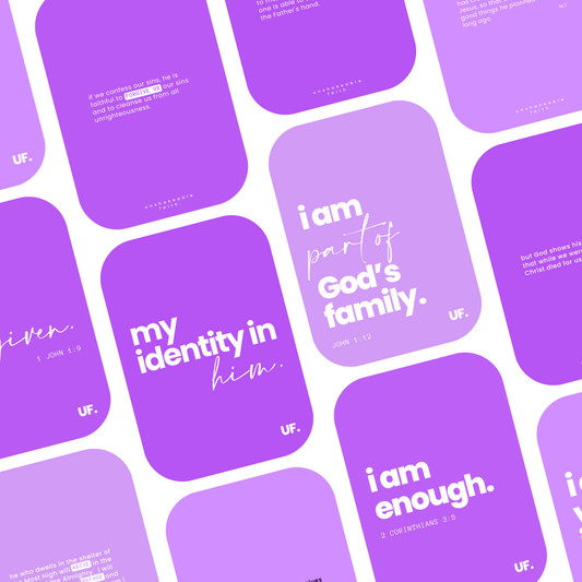 my identity in him bible affirmation cards. // seated in strength.