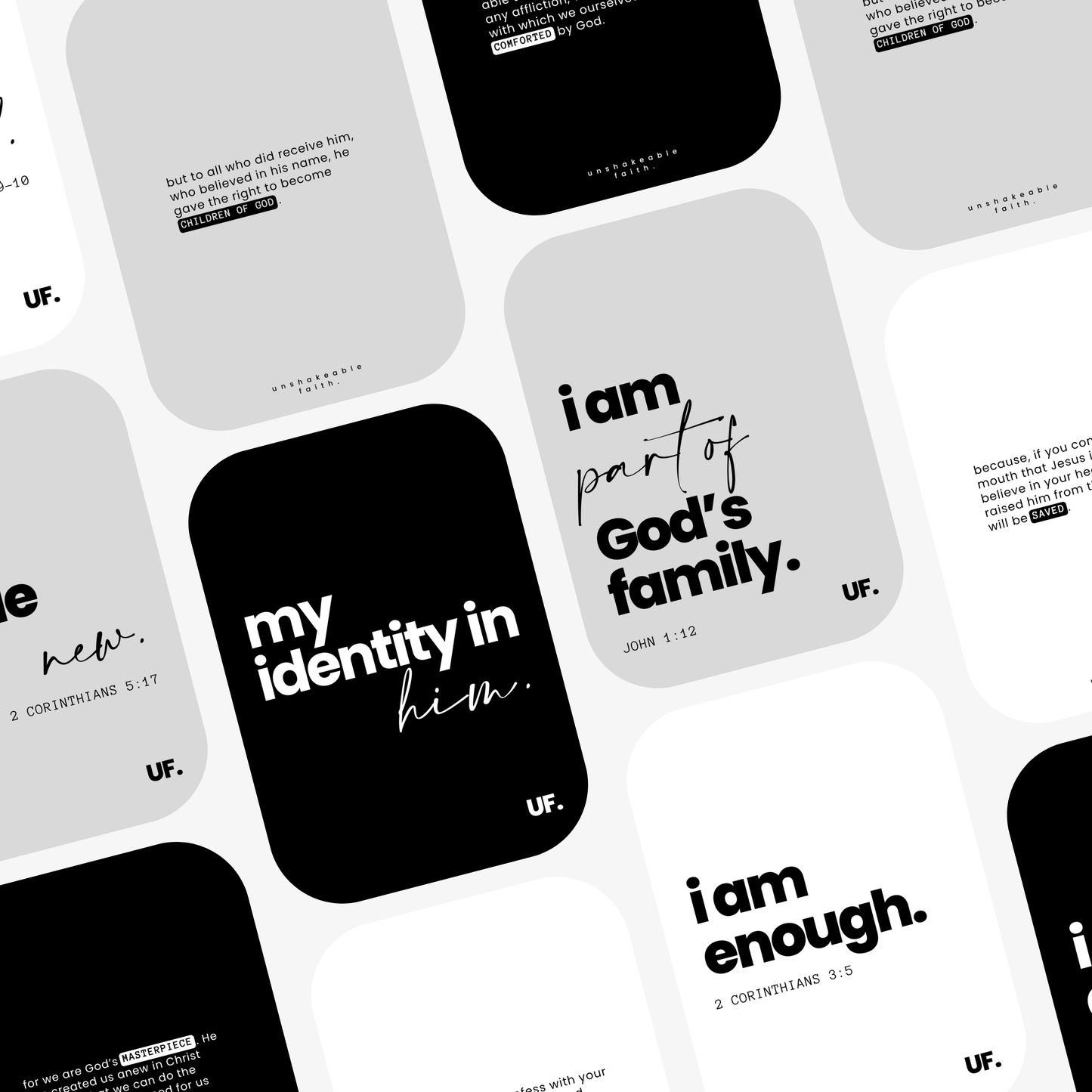 my identity in him // bible affirmation cards.