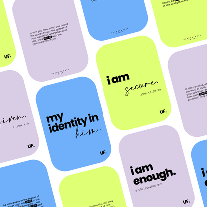 my identity in him // bible affirmation cards.
