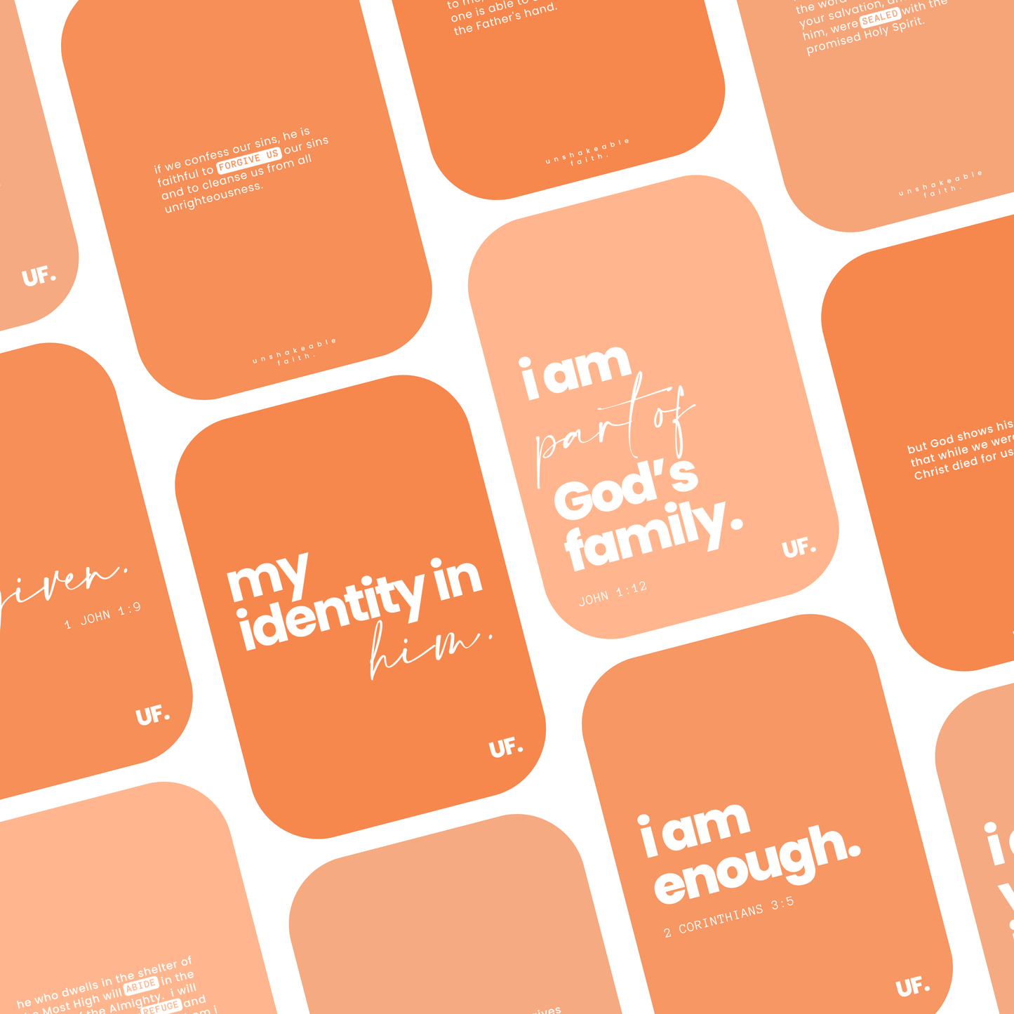 my identity in him bible affirmation cards. // bright hope.