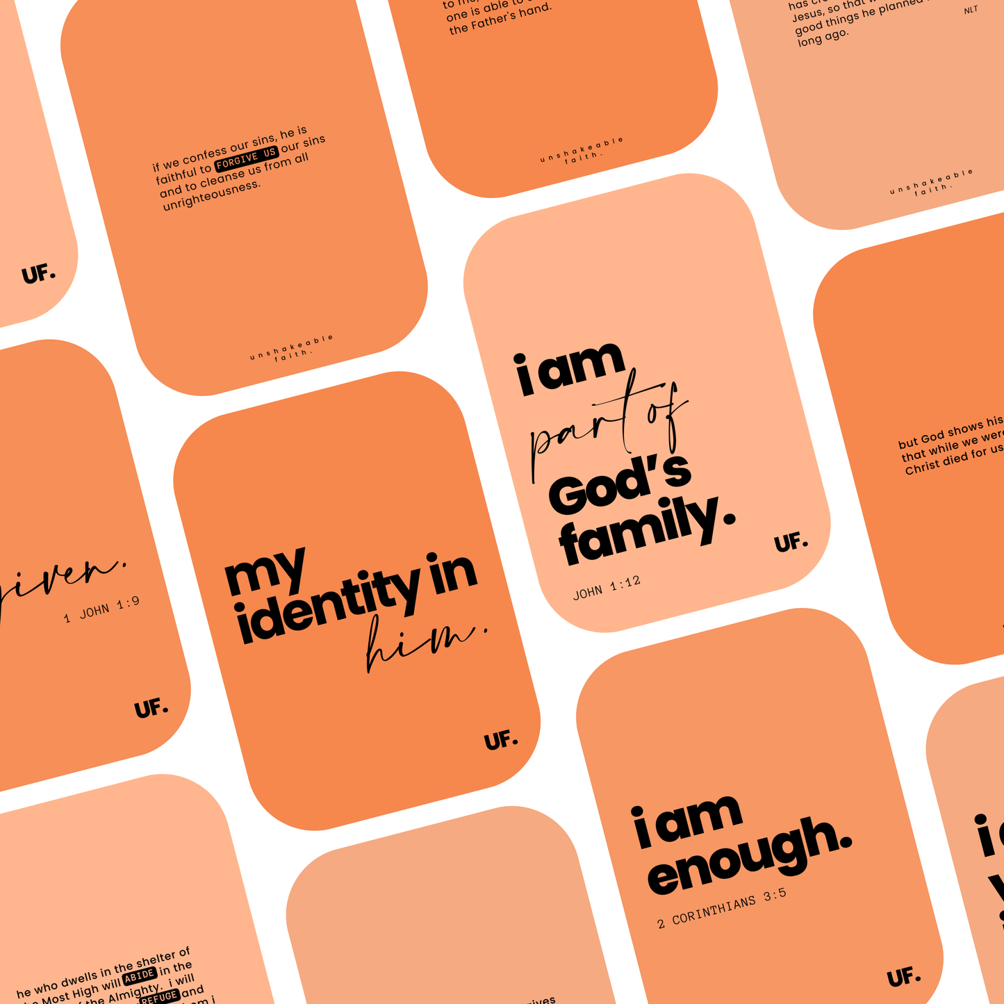 my identity in him bible affirmation cards. // bright hope.