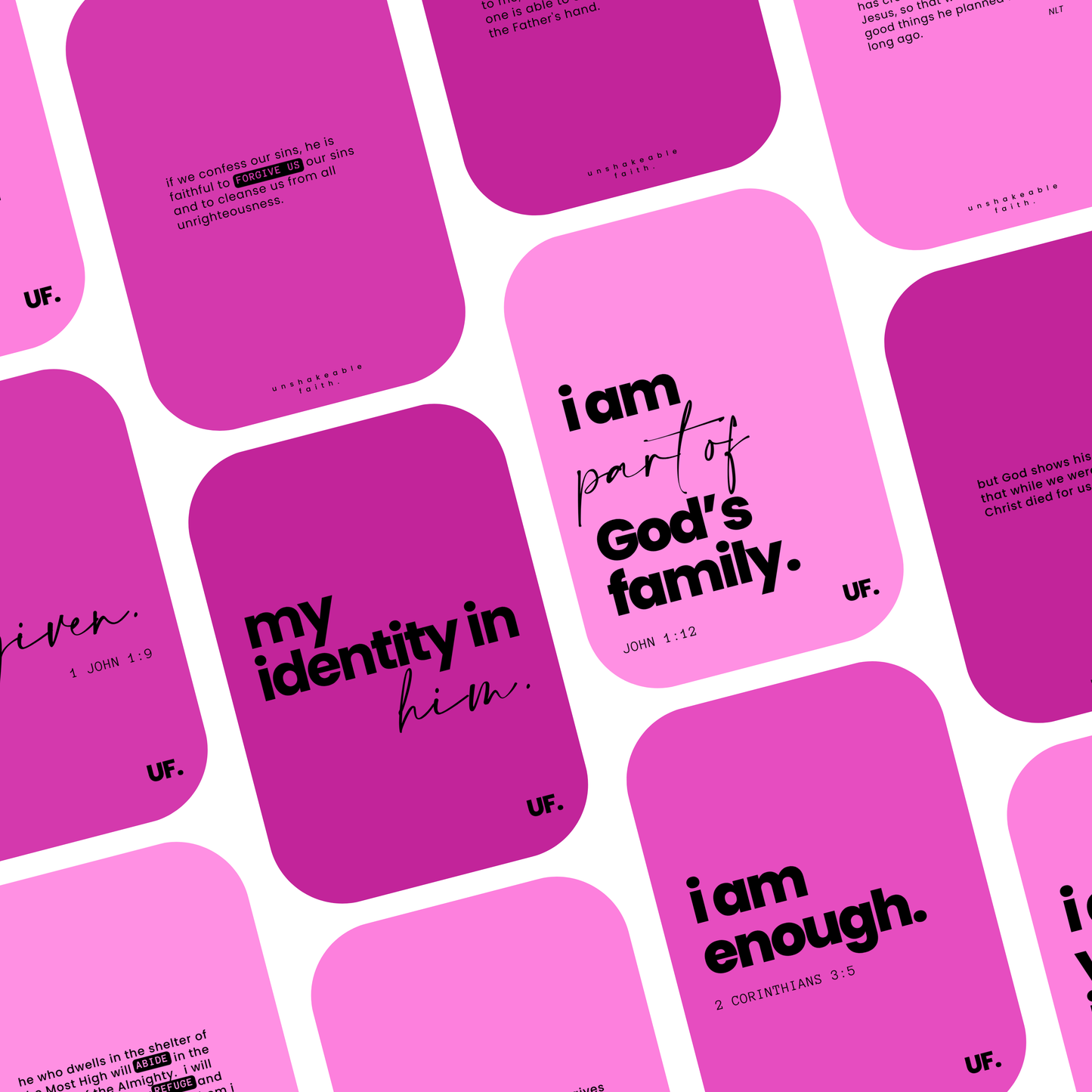 my identity in him // bible affirmation cards.