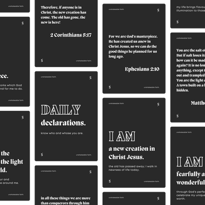 daily declarations // bible affirmation cards.