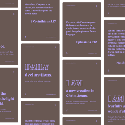 daily declarations // bible affirmation cards.