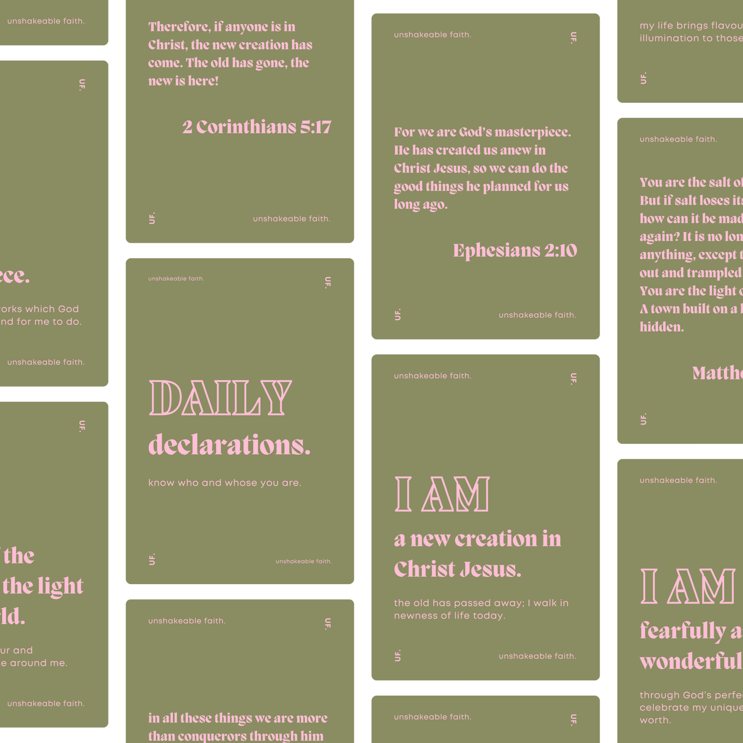 daily declarations // bible affirmation cards.