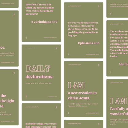 daily declarations // bible affirmation cards.