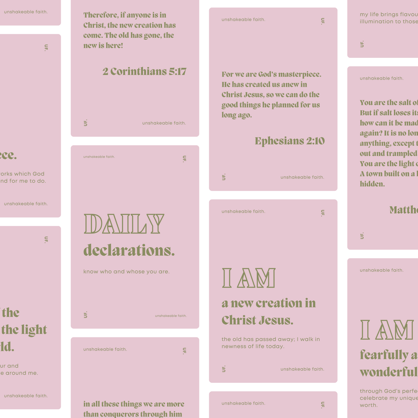 daily declarations // bible affirmation cards.