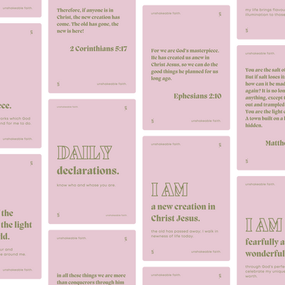 daily declarations // bible affirmation cards.