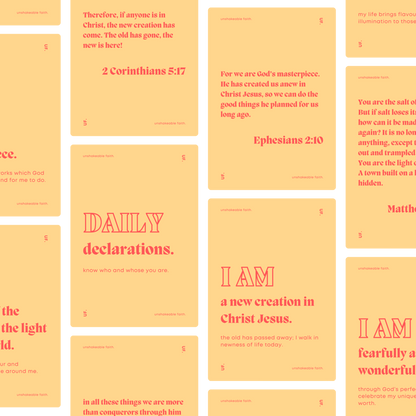 daily declarations // bible affirmation cards.