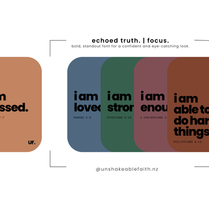 my identity in him // bible affirmation cards.