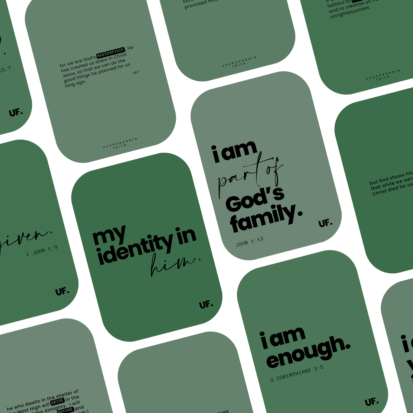 my identity in him // bible affirmation cards.