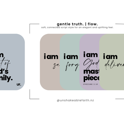 my identity in him // bible affirmation cards.