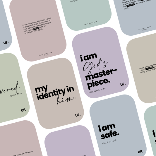 my identity in him bible affirmation cards. // gentle truth.