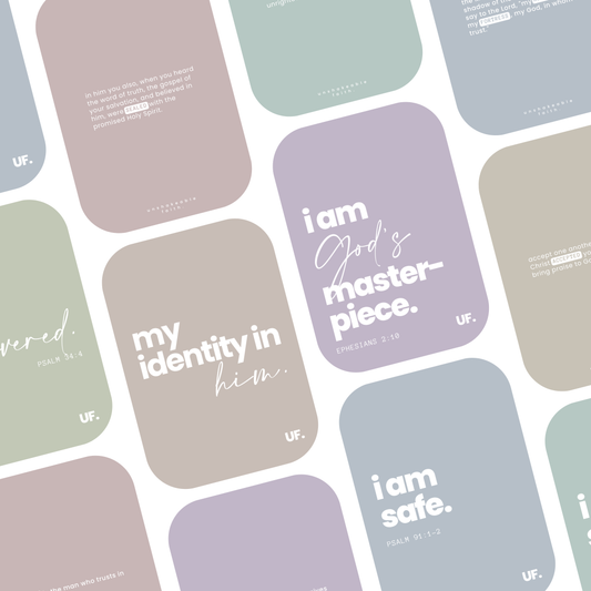 my identity in him bible affirmation cards. // gentle truth.