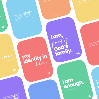 my identity in him // bible affirmation cards.