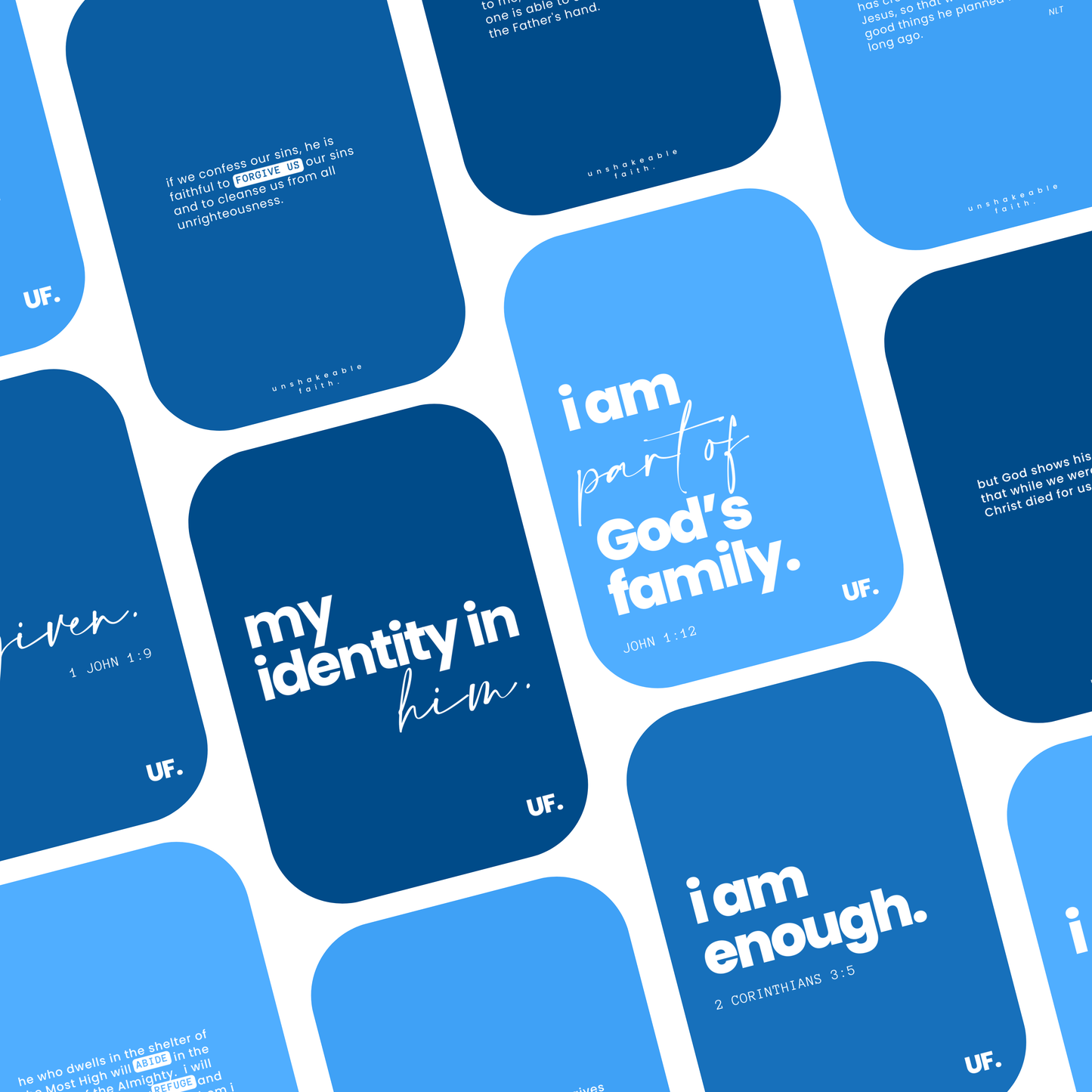 my identity in him bible affirmation cards. // peace + power.