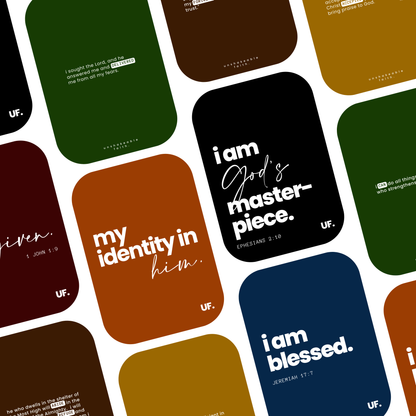my identity in him // bible affirmation cards.