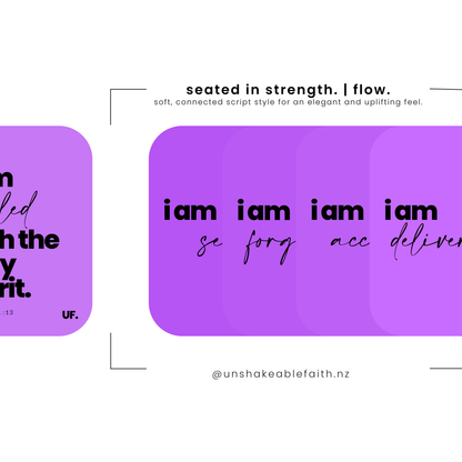 my identity in him bible affirmation cards. // seated in strength.
