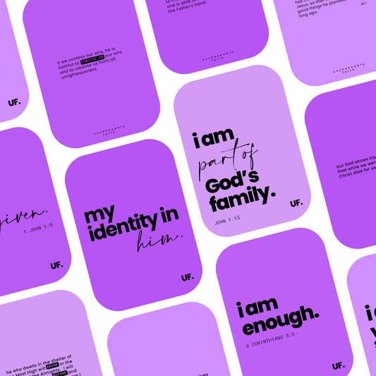 my identity in him bible affirmation cards. // seated in strength.