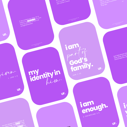my identity in him bible affirmation cards. // seated in strength.